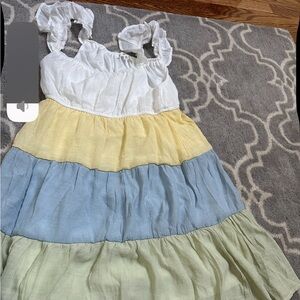 Colorful Tiered Kids Dress